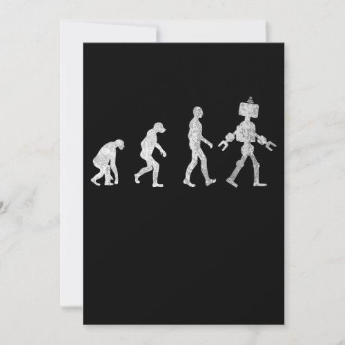 Robot Evolution Ape Monkey Human Funny Thank You Card