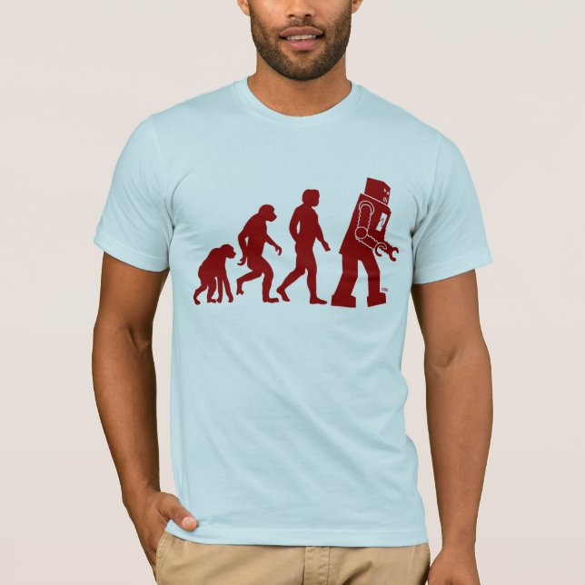 Robot Evolution - from man into robots T-Shirt (Front)