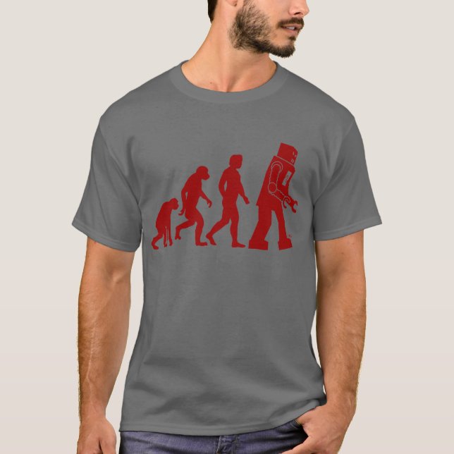Robot Evolution - from man into robots T-Shirt (Front)