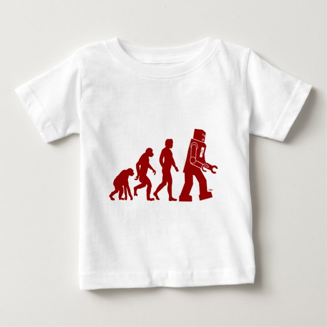 Robot Evolution of man into robot Baby T-Shirt (Front)