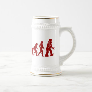 Robot Evolution of man into robot Beer Stein