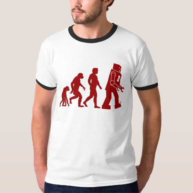 Robot Evolution of man into robot T-Shirt (Front)
