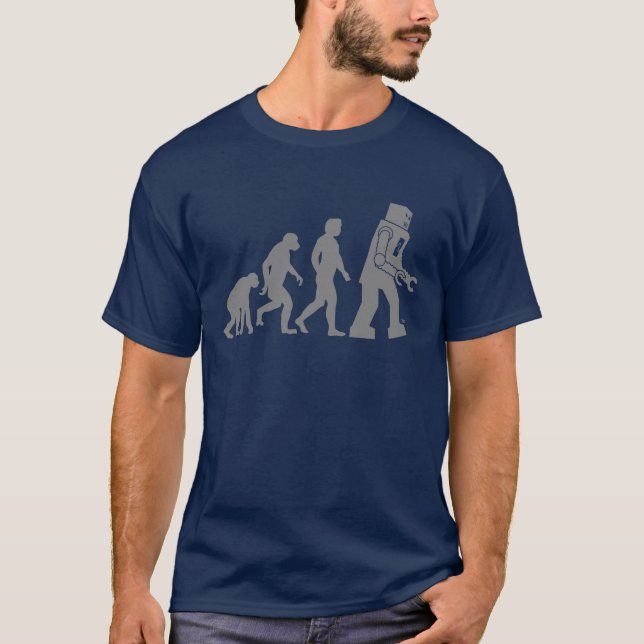 Robot Evolution - Our new Robot Overlords T-Shirt (Front)