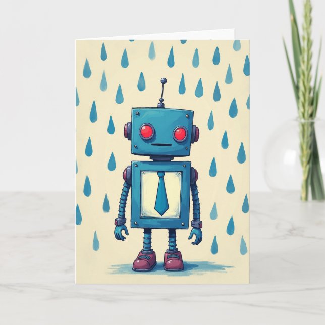 Robot Fathers Day Figure Card (Front)