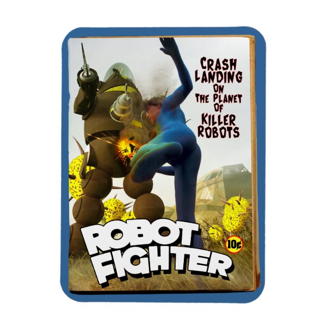 Robot Fighter Fake Pulp Cover 2 Magnet (Vertical)