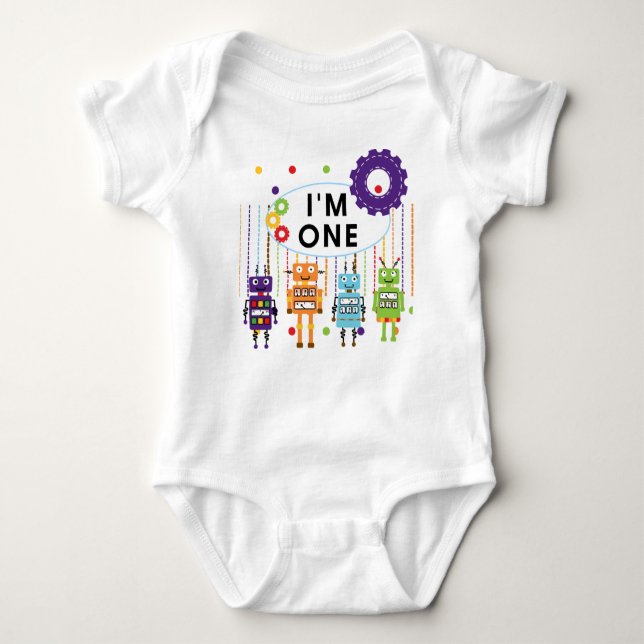 Robot First Birthday Tshirts and Gifts (Front)