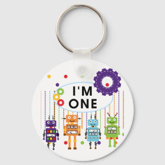 Robot First Birthday Tshirts and Gifts Keychain