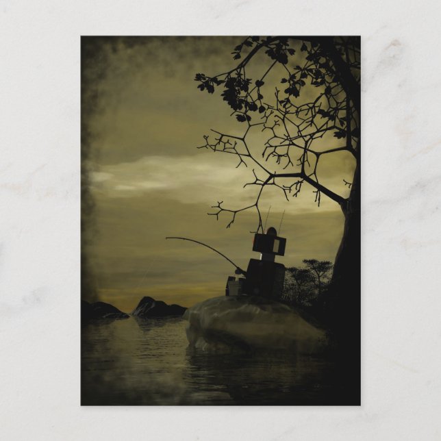 Robot Fishing Postcard (Front)