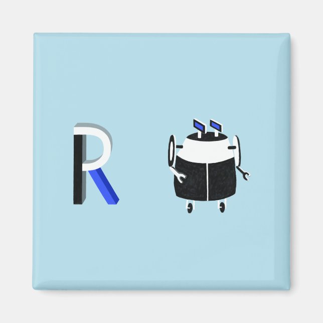 Robot Fridge Magnet (Front)