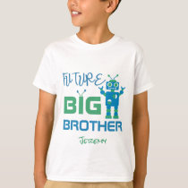 Robot Future Big Brother Boys Personalized Kids T-Shirt