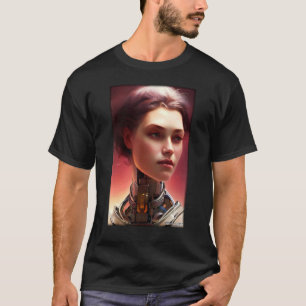 Robot Future Technology Science Woman Retro Vintag T-Shirt