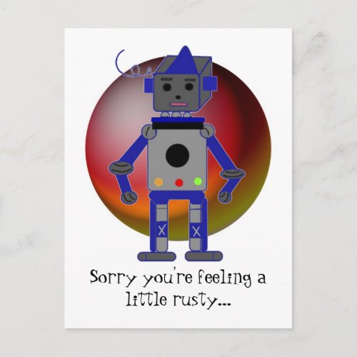 Robot Get Well Postcard