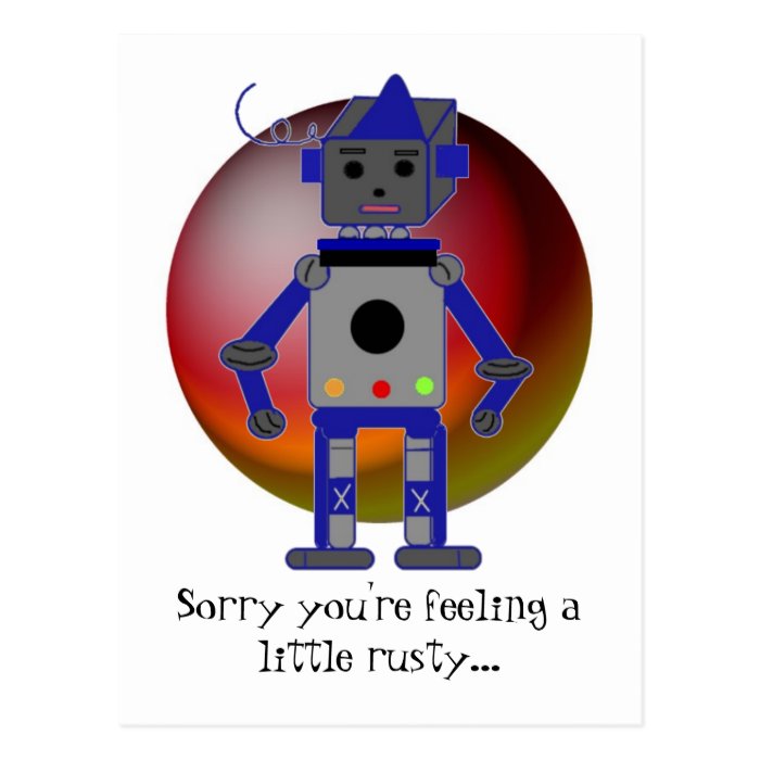 Robot Get Well Postcards