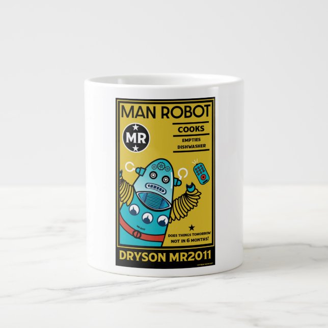 Robot Gifts For Anniversary  Men And Women  Giant Coffee Mug (Front)