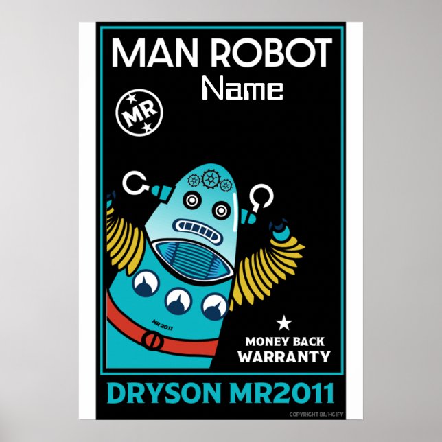 Robot Gifts For Anniversary Or Wedding     Square  Poster (Front)