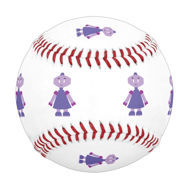 Robot girl cartoon baseball (Front)