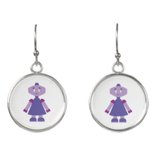 Robot girl cartoon earrings