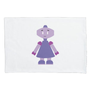 Robot girl cartoon pillow case