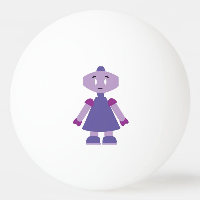 Robot girl cartoon Ping-Pong ball (Back)