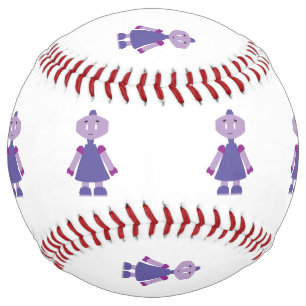 Robot girl cartoon softball
