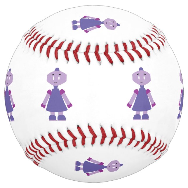 Robot girl cartoon softball (Front)