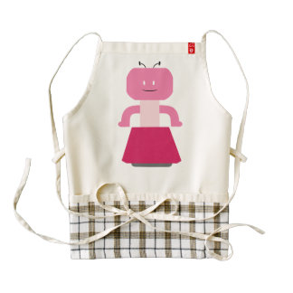 Robot girl cartoon zazzle HEART apron