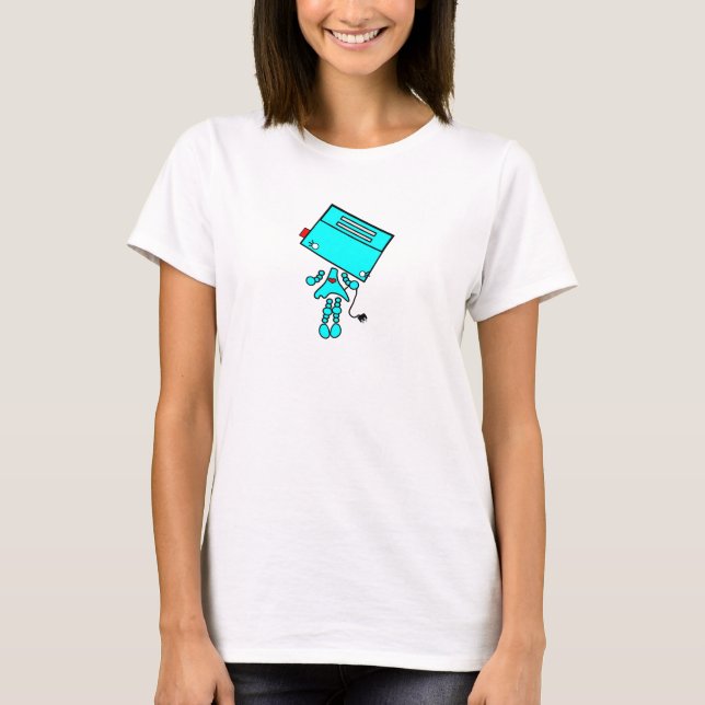 robot girl smaller centered T-Shirt (Front)