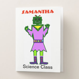 Robot Girl Spaceship Name Pocket Folder