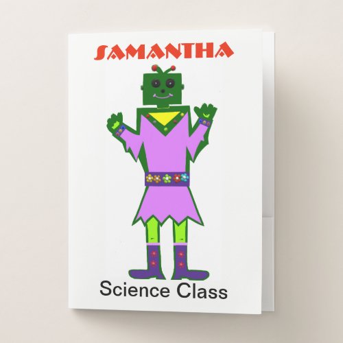 Robot Girl Spaceship Name Pocket Folder Robot Girl Spaceship Name Pocket Folder
