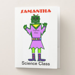 Robot Girl Spaceship Pocket Folders