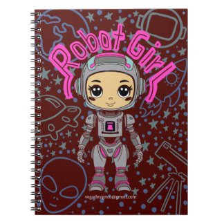 Robot Girl Spiral Notebook