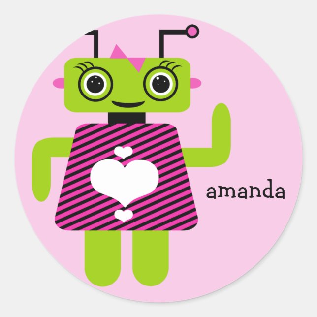Robot Girl Sticker (Front)
