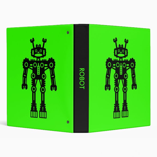 Robot - Green 3 Ring Binder (Background)