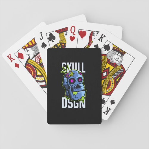 Robot head illustration playing cards