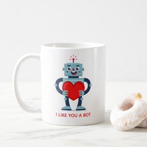 Robot Heart Cute Personalized Valentine Coffee Mug