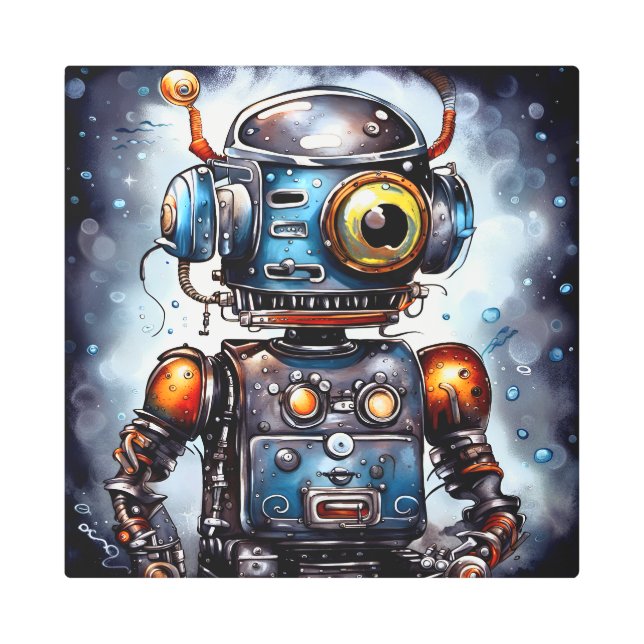 Robot I Metal Print (Front)