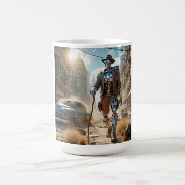 Robot in Ghost Town Coffee Mug (Center)