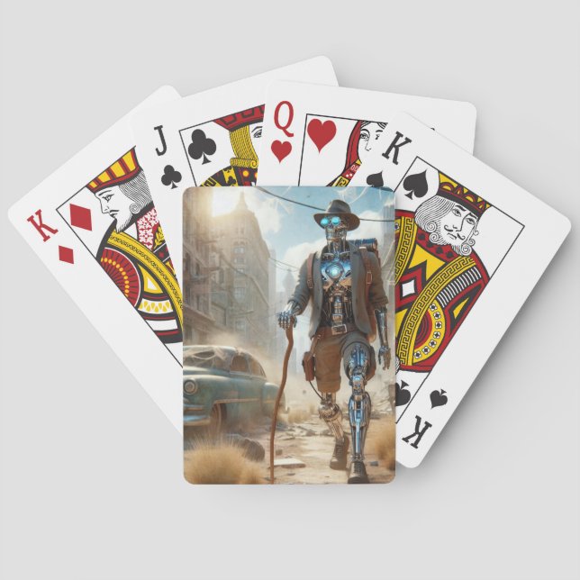 Robot in Ghost Town Poker Cards (Back)