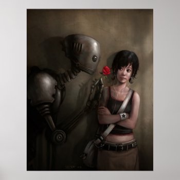 Robot In Love Poster by Rudy_Faber at Zazzle
