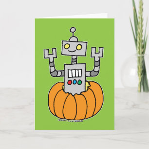 Robot in Pumpkin Card