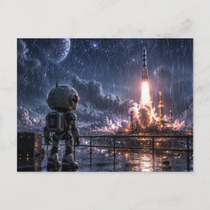 Robot in the Rain Space Mission in the Postcard