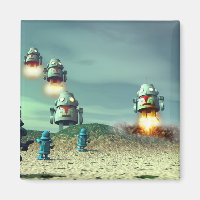 Robot Invasion From Above V2 Magnet (Front)