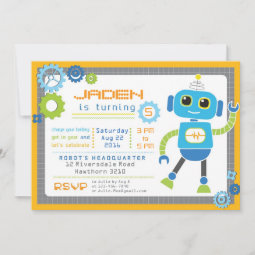 Robot Invitation / Robot Party / Robot Birthday | Zazzle