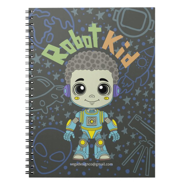 Robot kid Spiral Notebook (Front)