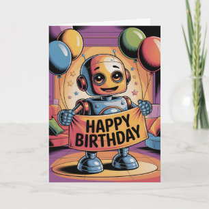 Robot Kid's Birthday Card