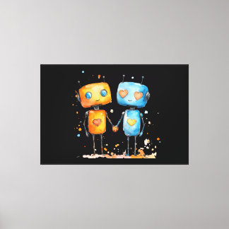 Robot Love Canvas Print