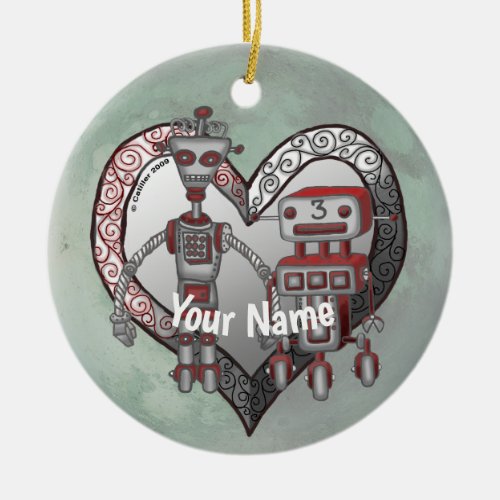 Robot  Love custom name ornament