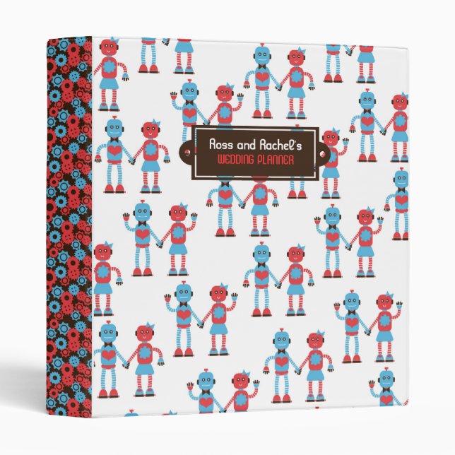 Robot Love Wedding 3 Ring Binder (Front/Spine)