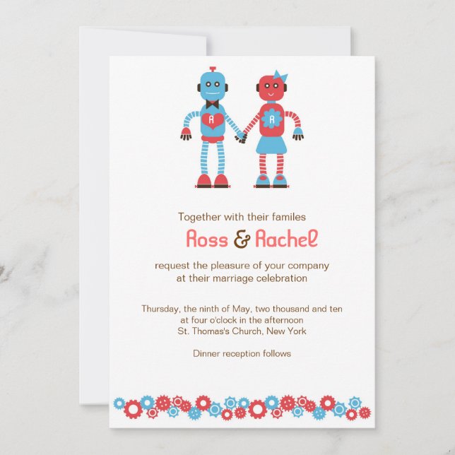 Robot Love Wedding v.2 Invitation (Front)