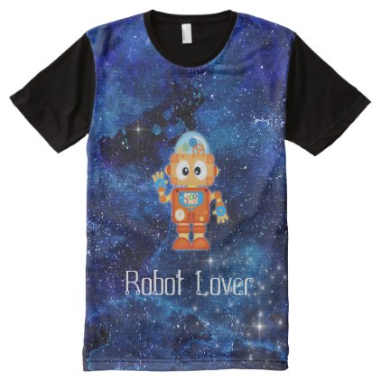 Robot Lover Outer Space All Over Print Tshirt